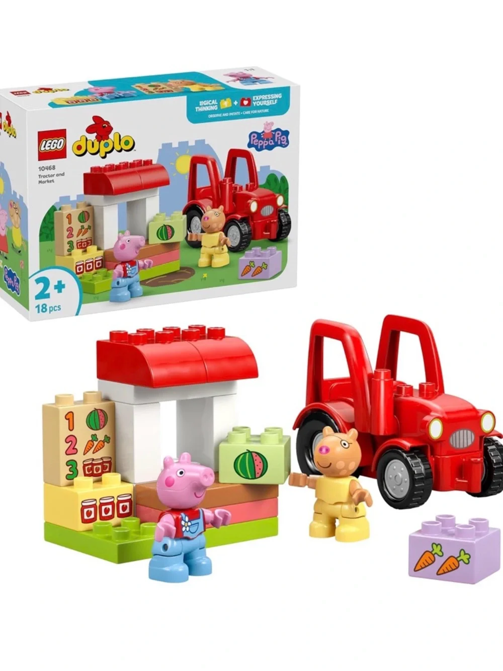 LEGO DUPLO Red Tractor Playset with Pink and Yellow Figures - Picture 4 of 4